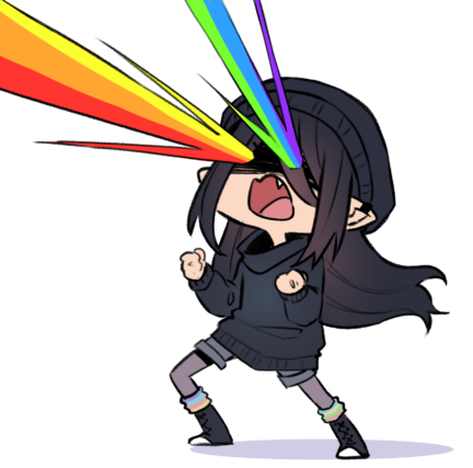 Kandismon profile picture, shooting rainbows out of their eyes